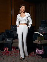 Parvati Embellished Blazer Set In White